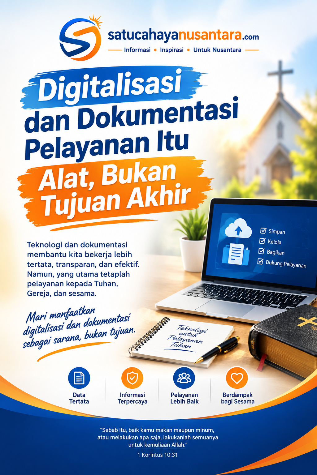 Renungan Pagi, 23 September 2026: Digitalisasi dan Dokumentasi Pelayanan Itu Alat, Bukan Tujuan Akhir